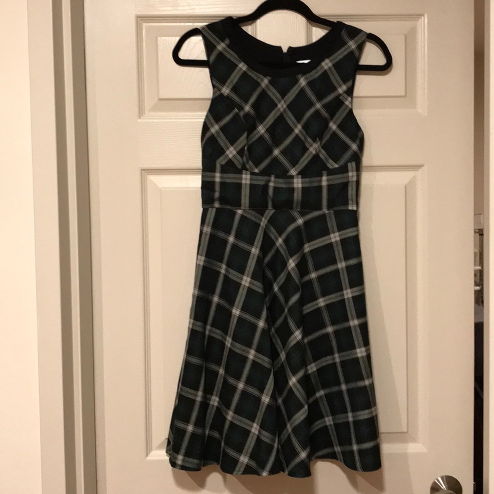 Green plaid dress